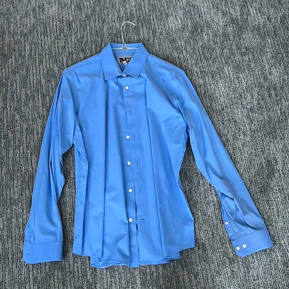 Blue Express Fitted dress shirt neck
